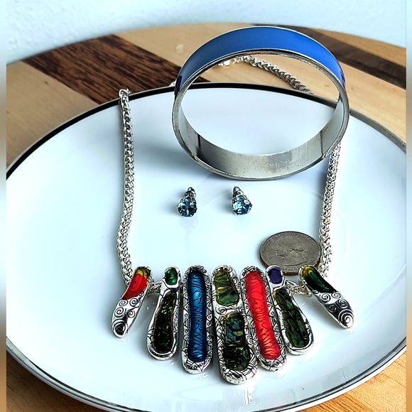 Jewelry Dish Saucer Bundle of 4 Multi Silver Tone - Picture 1 of 5